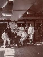 Eduard Hodek: Christmas 1892 on board of “Kaiserin Elisabeth” crossing the Red Sea. 1892, collodion paper, mounted, 20 x 15 cm, The Museum of Ethnology Vienna, Photo Collection VF_14363